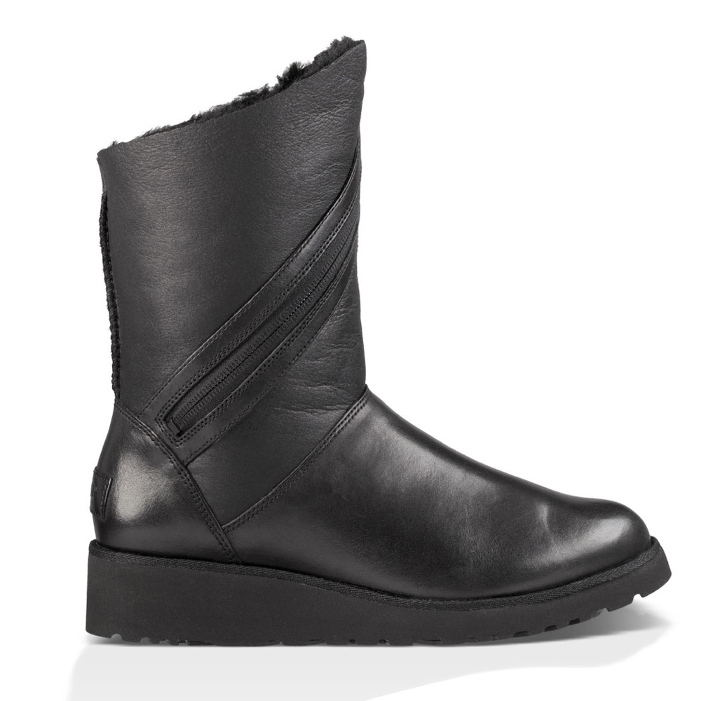 UGG Australia 2017 Alba Shearling-Lined Ankle Boots - Black Boots - Picture 13 of 13